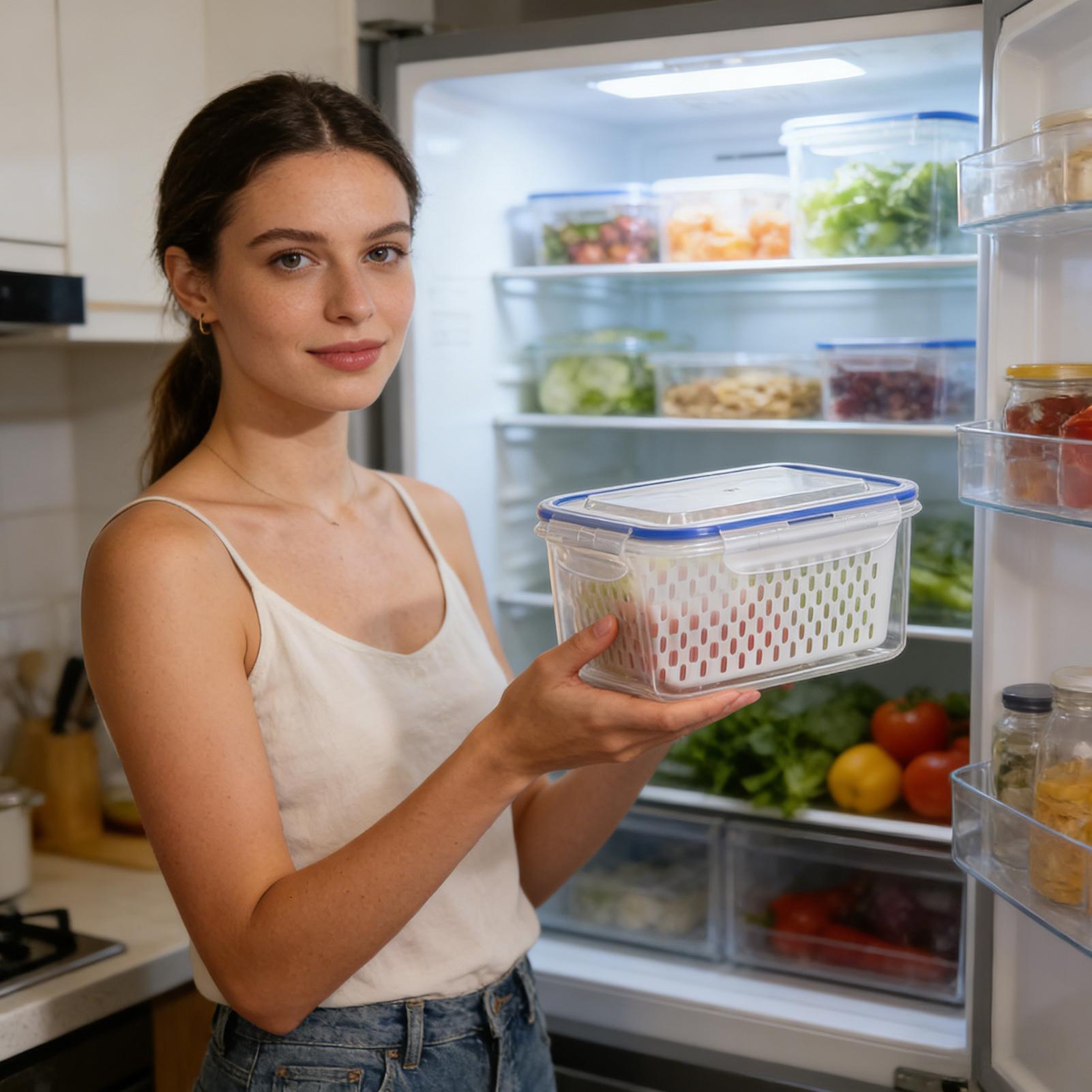 Food Storage Plastic Container - حاوية تخزين طعام 4 في 1،