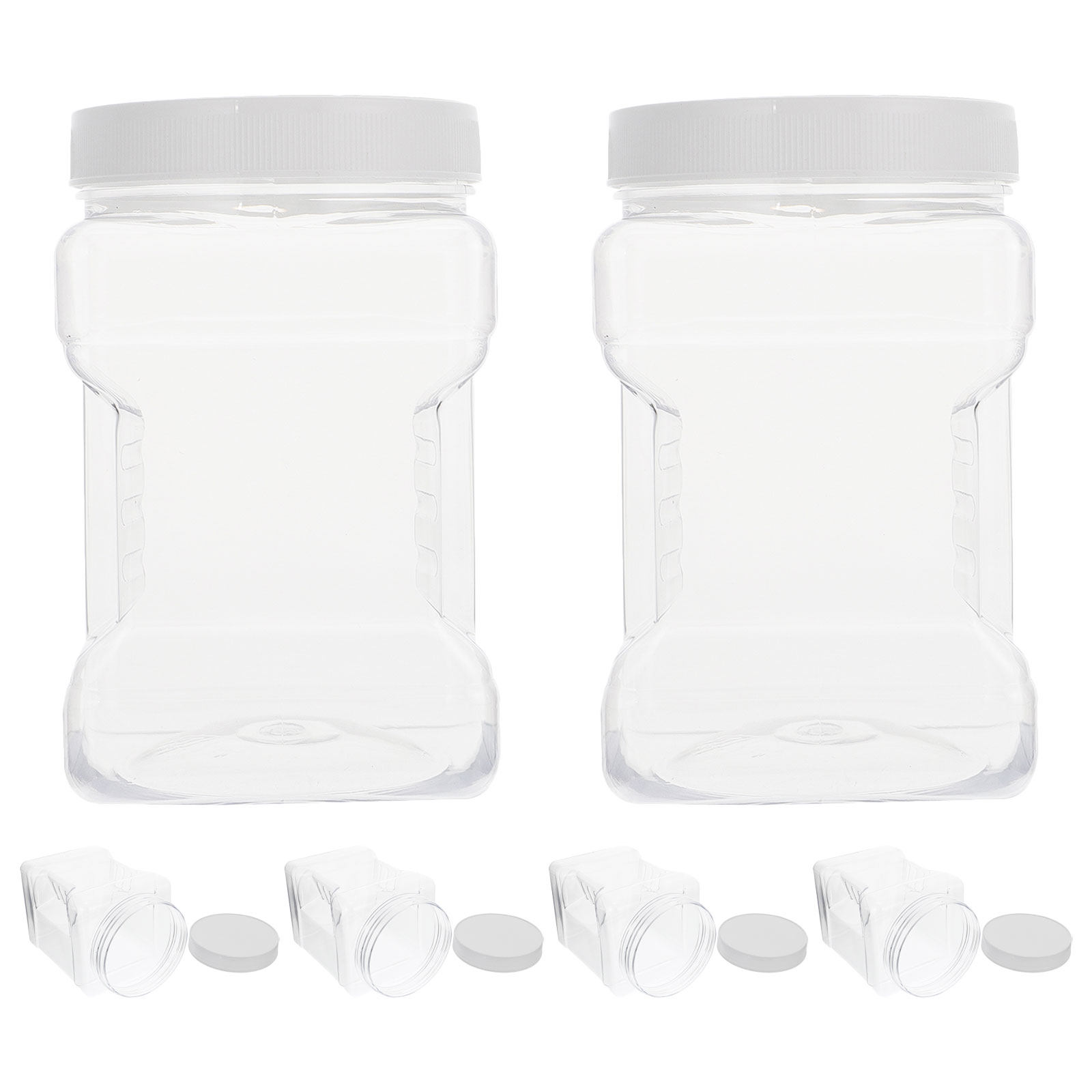 Food Storage Plastic Container - 6 قطع من الحاويات البلاستيكية الشفافة