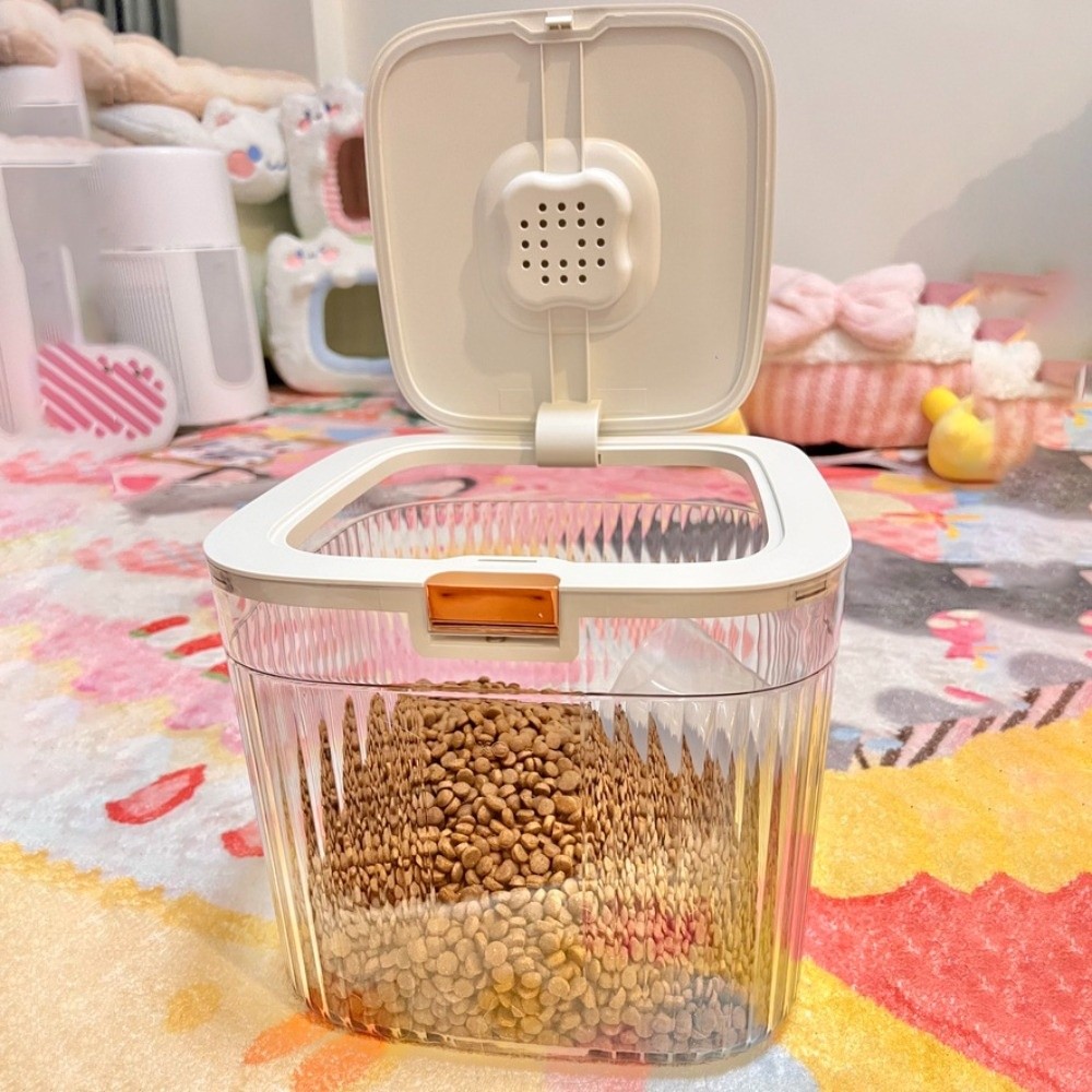 Food Storage No Plastic - حاوية تخزين طعام الحيوانات الأليفة بغطاء
