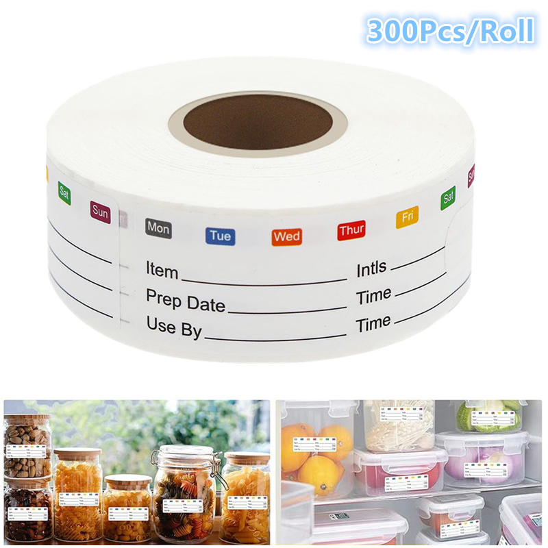 Food Storage Expiration Dates - 300 قطعة/لفة ملصقات تواريخ الطعام للمطبخ،
