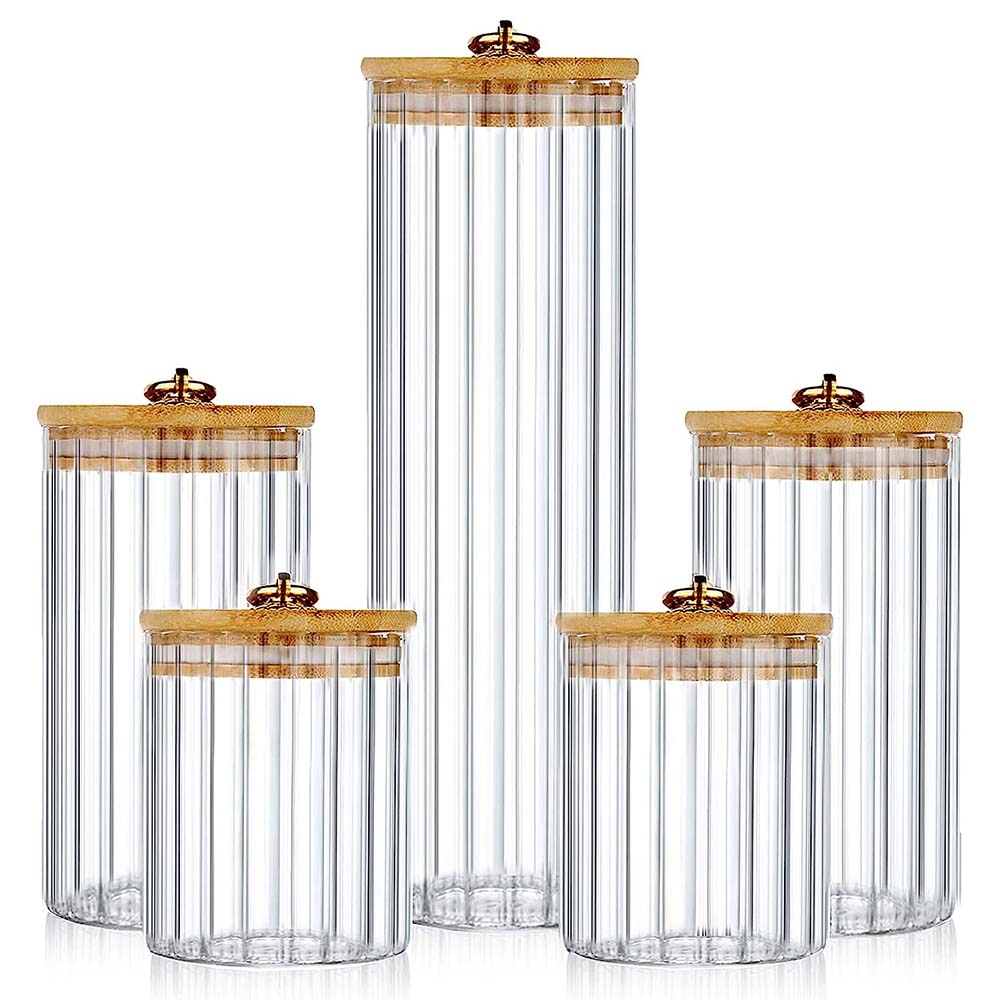 Food Storage Glass Container Set - مجموعة من 3 أوعية تخزين زجاجية،