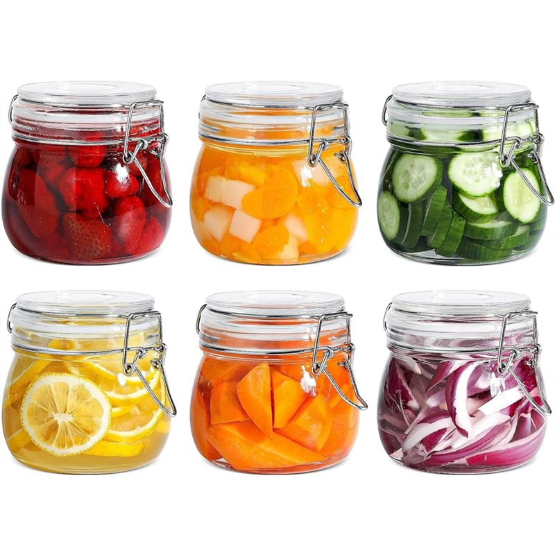 Food Storage Glass Container Set - A96K-الزجاج الجرار 17 أوقية صغيرة محكم