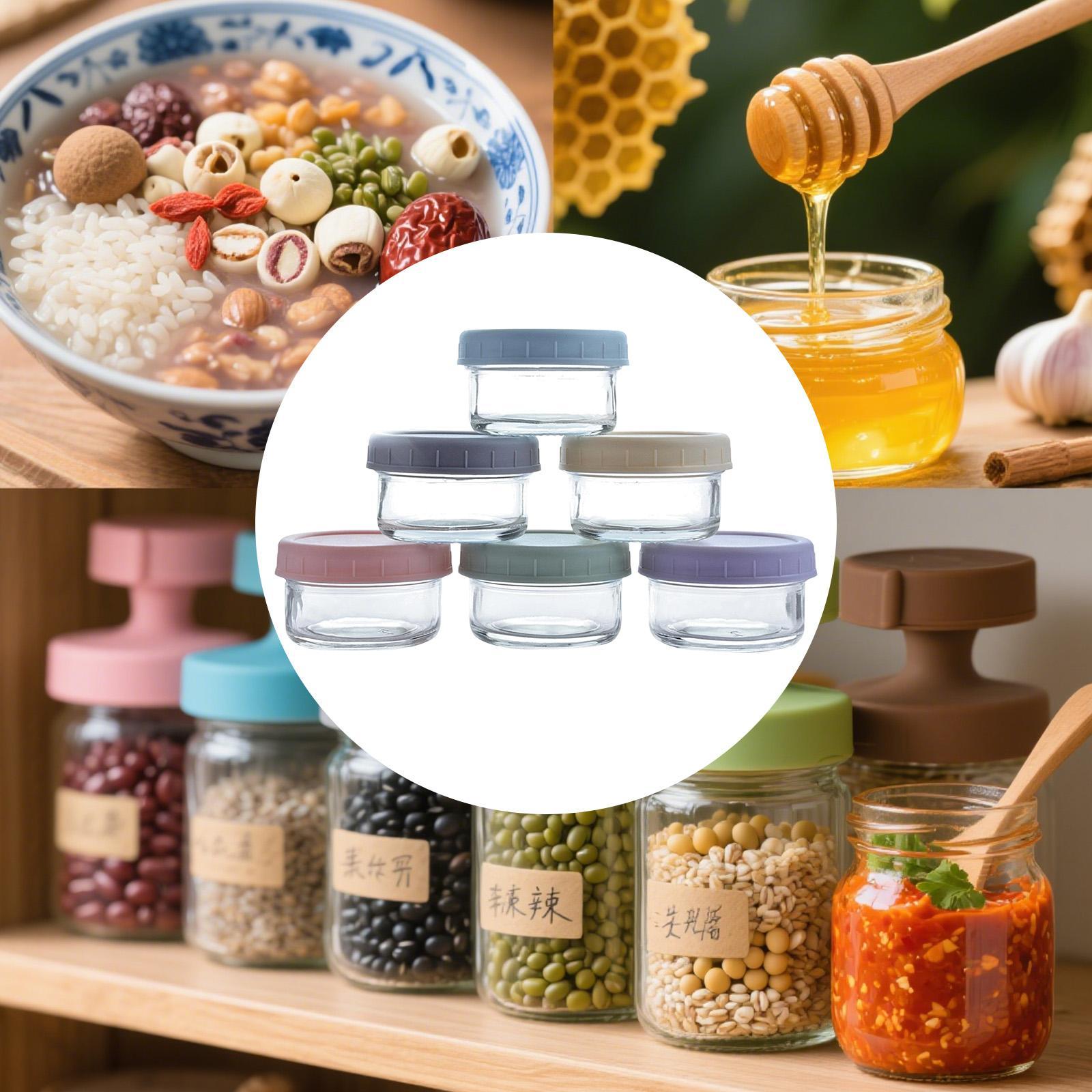 Food Storage Glass Container Set - أوعية زجاجية صغيرة مع أغطية مانعة