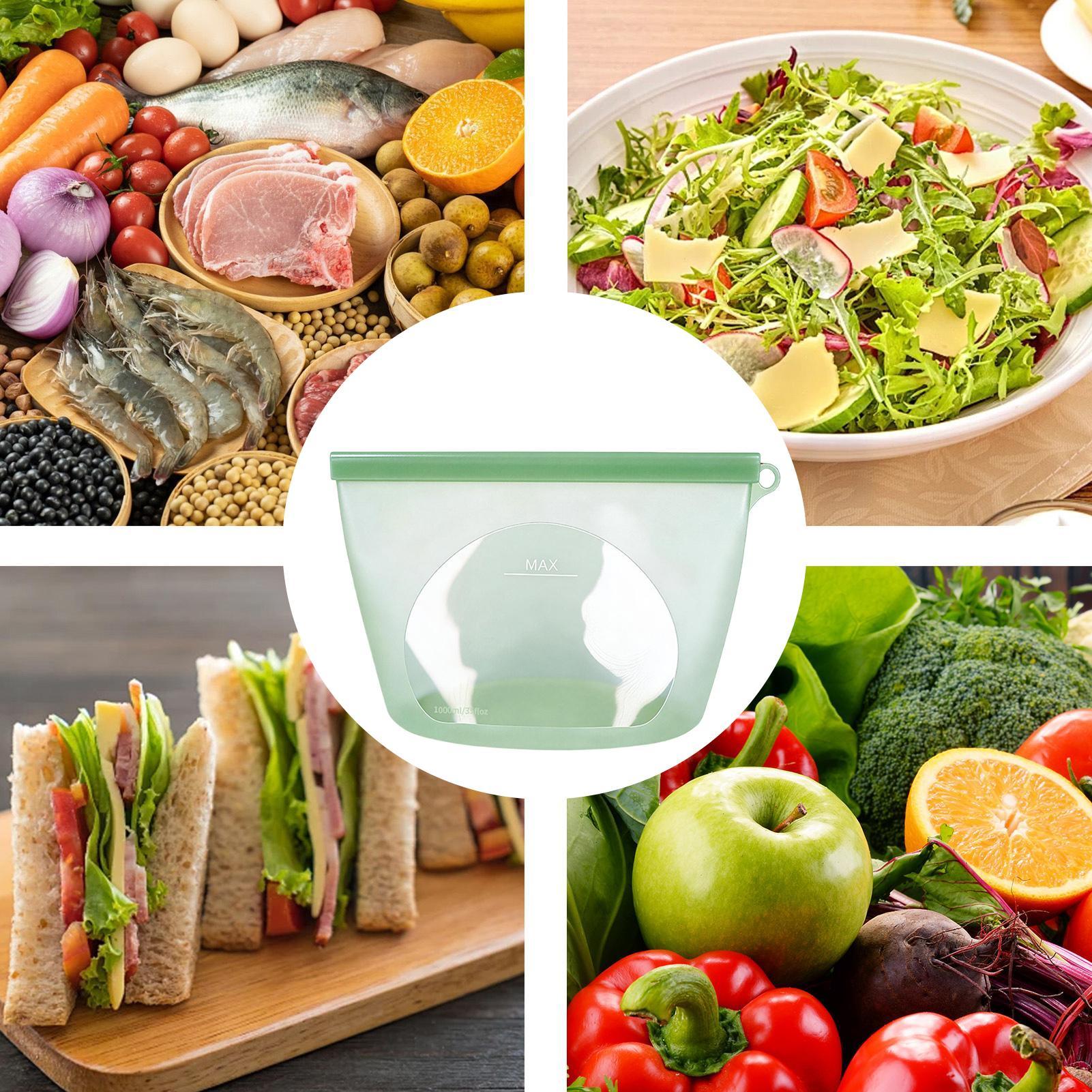 Food Storage Bags Zip Lock Pouch - أكياس سيليكون قابلة للإغلاق بسعة 1000