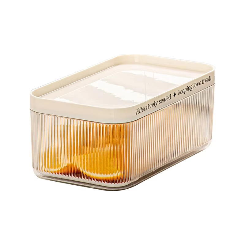 Food Storage No Plastic - صناديق تنظيم بلاستيكية مستطيلة قابلة للتكديس