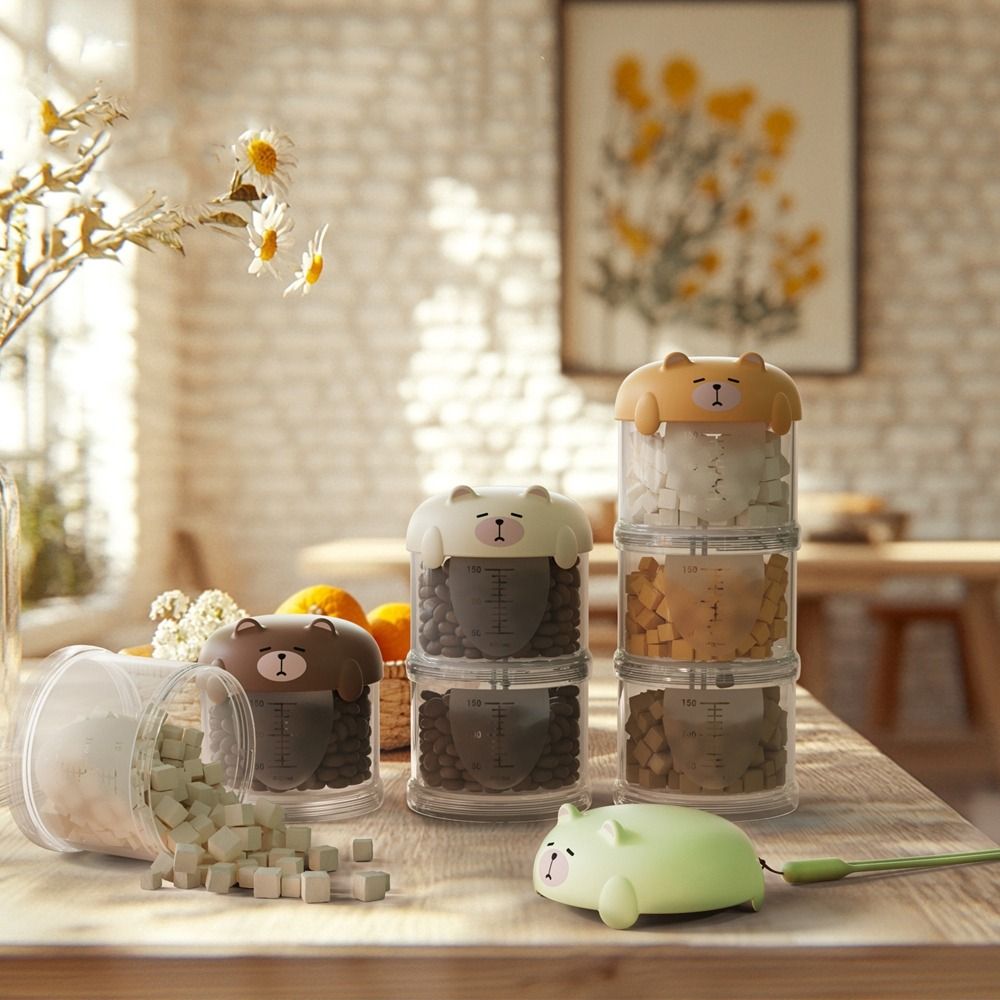 Food Storage No Plastic - صندوق طعام عملي متعدد الطبقات للقطط