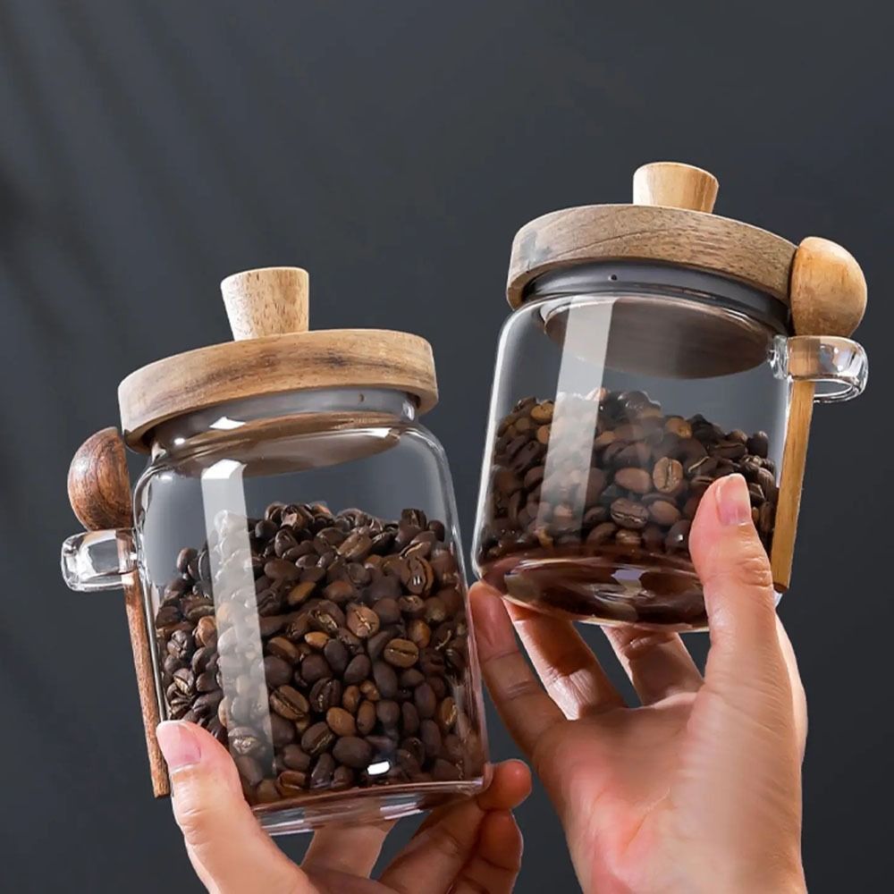 Food Storage Glass Container Set - جرة تخزين حبوب القهوة المقاومة للرطوبة