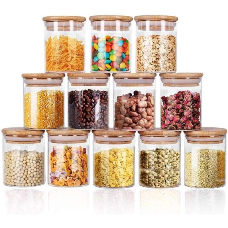 Food Storage Glass Container Set - مجموعة برطمانات زجاجية مكونة من 12