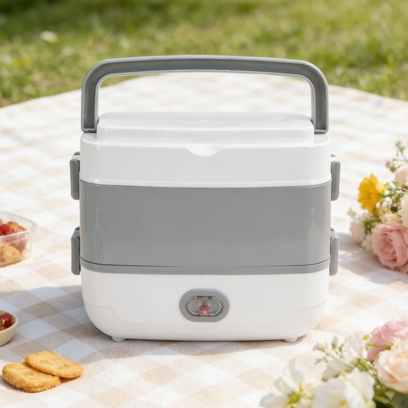 Portable Food Warmer - صندوق غداء كهربائي محمول ذو طبقتين
