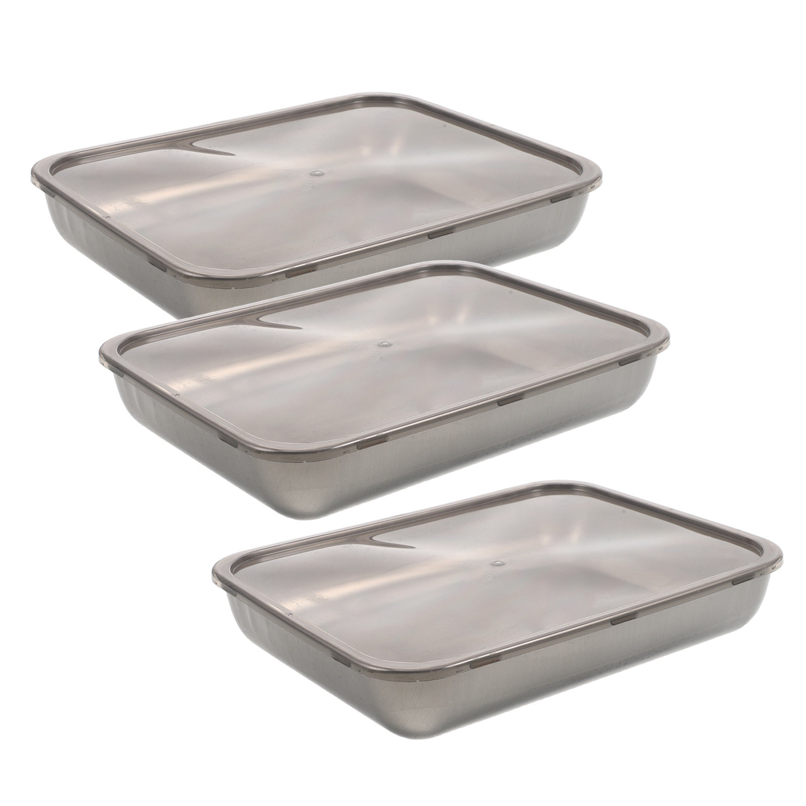 Food Storage Large Plastic Containers - 3 قطع من صواني التغطية المصنوعة