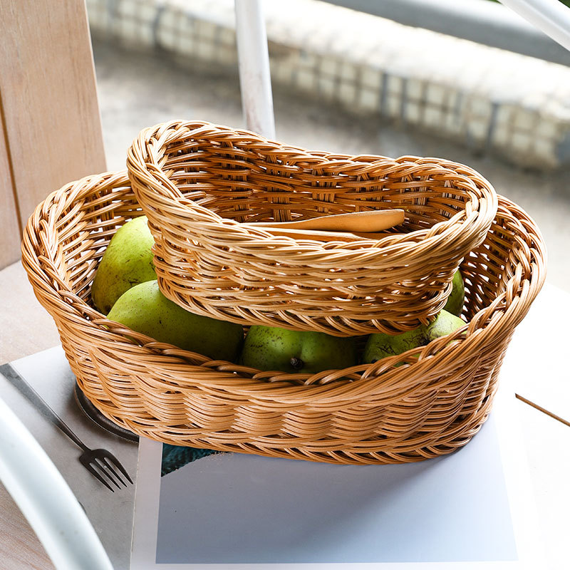 Food Storage In Plants - البيضاوي الروطان المنسوجة تخزين سلة الخبز