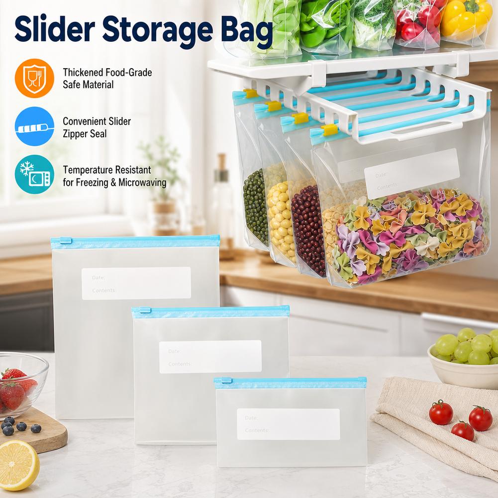 Food Storage Bags Zip Lock Pouch - 10-20 قطعة من أكياس التخزين القابلة