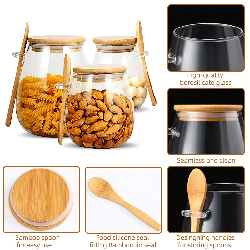 برطمان زجاجي بملعقة وغطاء ، بر - مراجعة Food Storage Glass Container Set وسعره