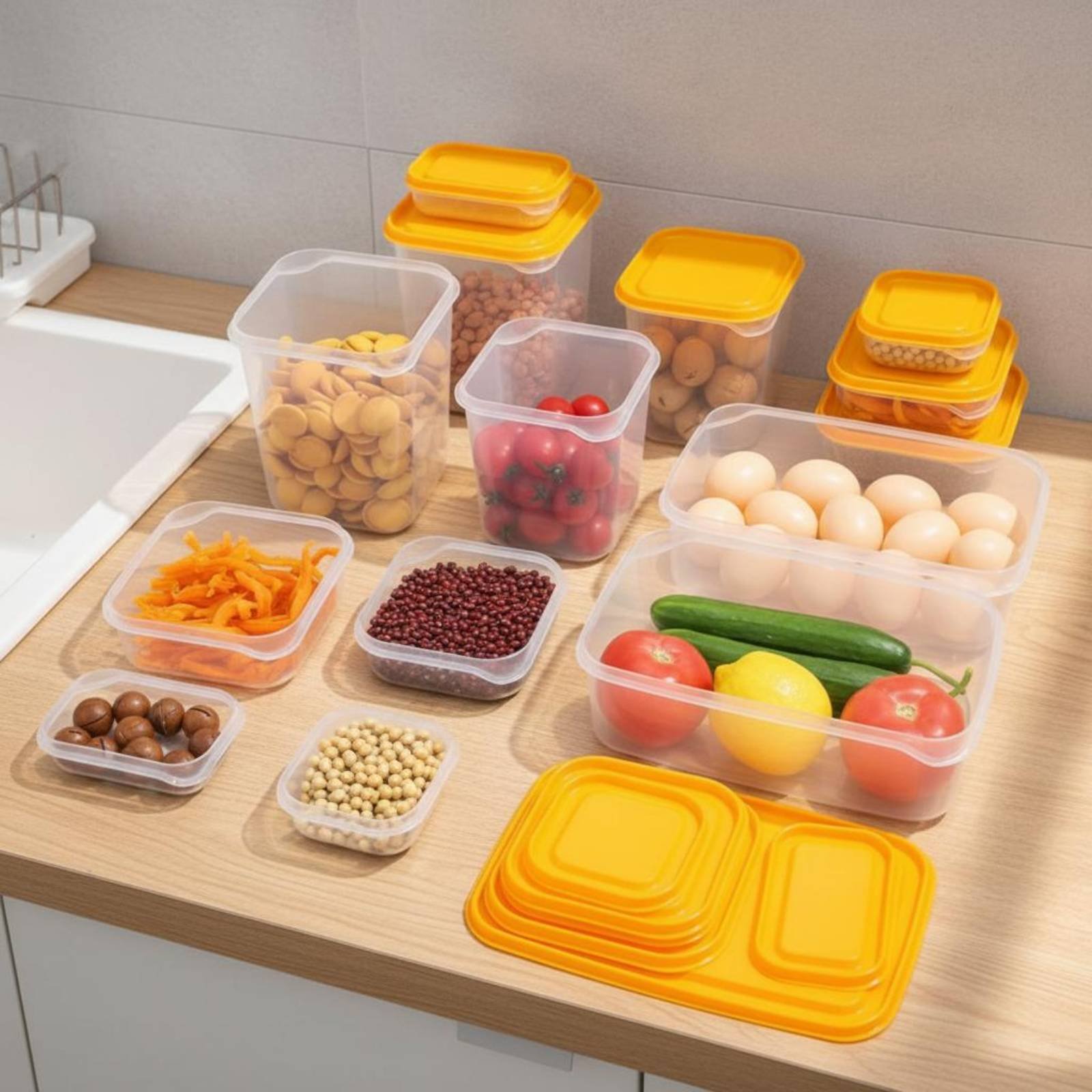مجموعة من 17 قطعة لتخزين الطعا - مراجعة Food Storage Plastic Container وسعره