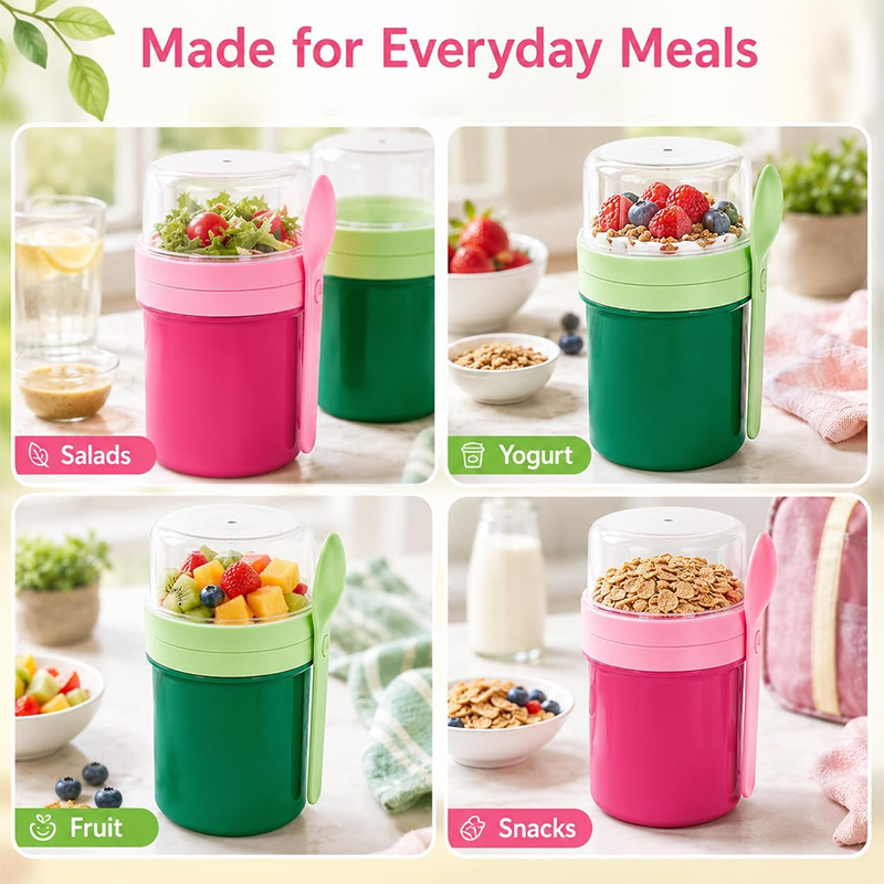 كوب محمول مزدوج الطبقات للشوفا - مراجعة Food Storage Plastic Container وسعره
