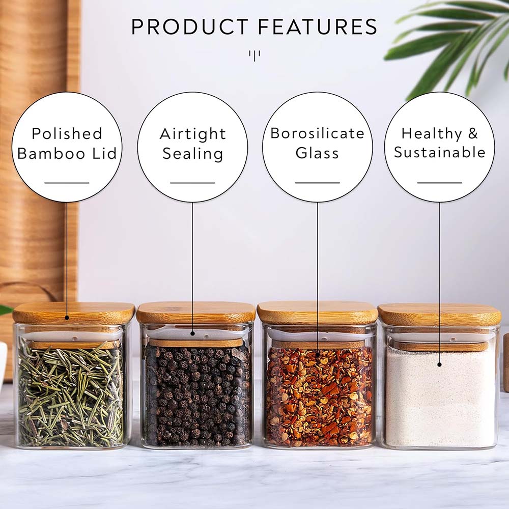 مجموعة برطمانات زجاجية مزودة ب - مراجعة Food Storage Glass Container Set وسعره
