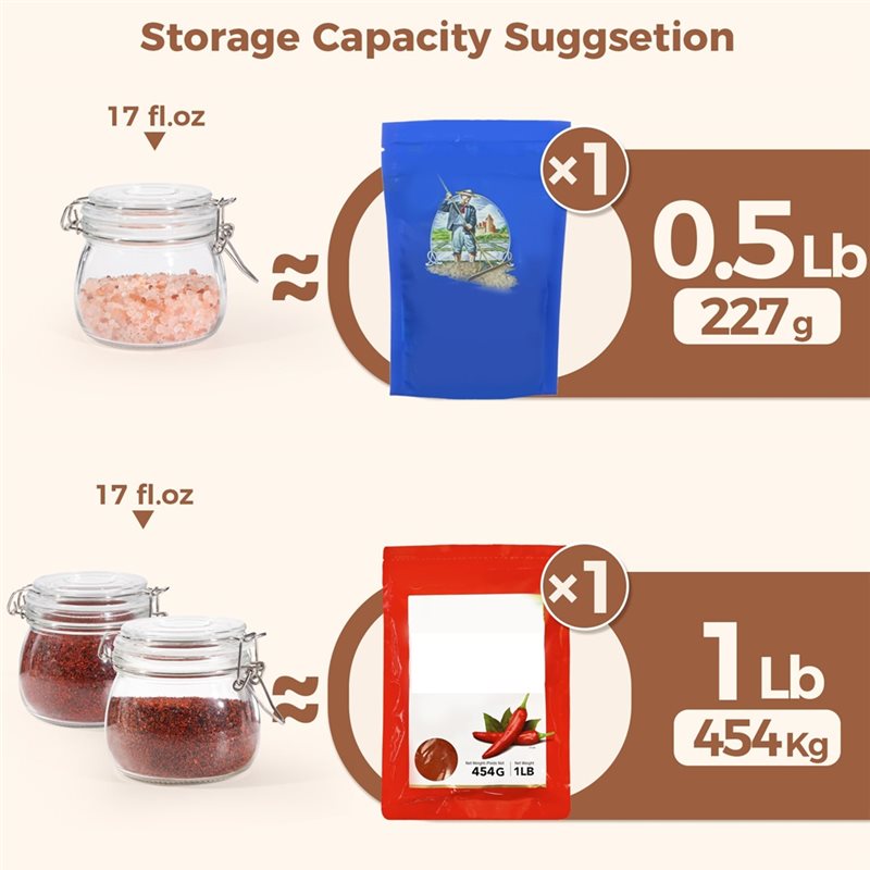 A96K-الزجاج الجرار 17 أوقية صغ - مراجعة Food Storage Glass Container Set وسعره