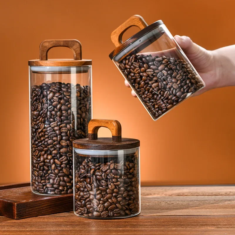 800-2100 مللي غطاء الخشب جرة ز - مراجعة Food Storage Glass Container Set وسعره