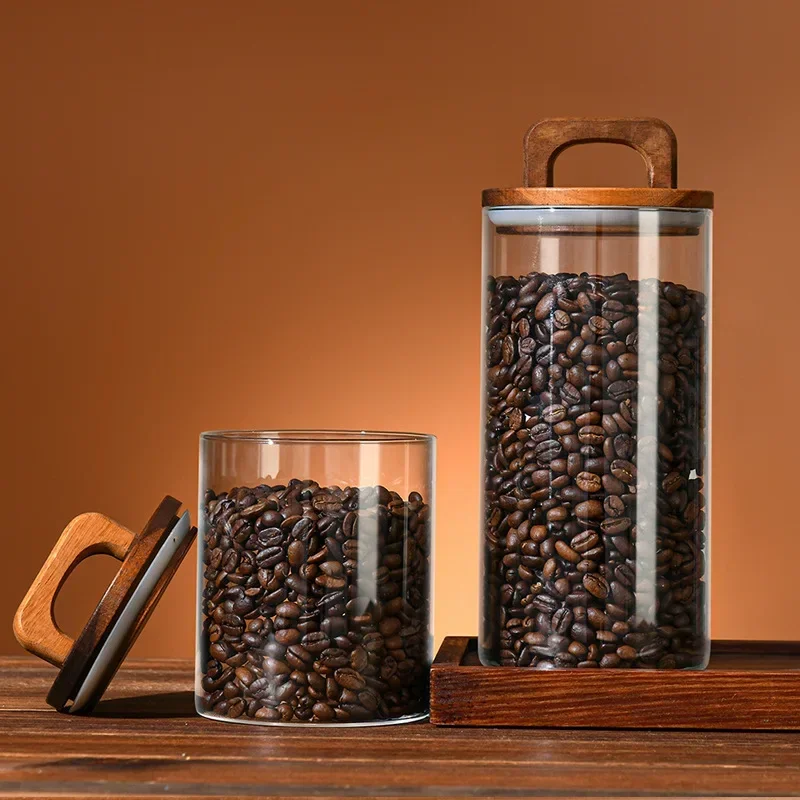 800-2100 مللي غطاء الخشب جرة ز - مراجعة Food Storage Glass Container Set وسعره