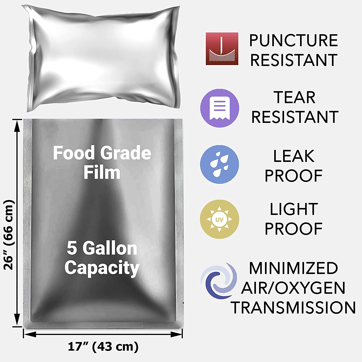 10 عبوات 5 جالون أكياس مايلر م - مراجعة Food Storage Mylar Bags وسعره