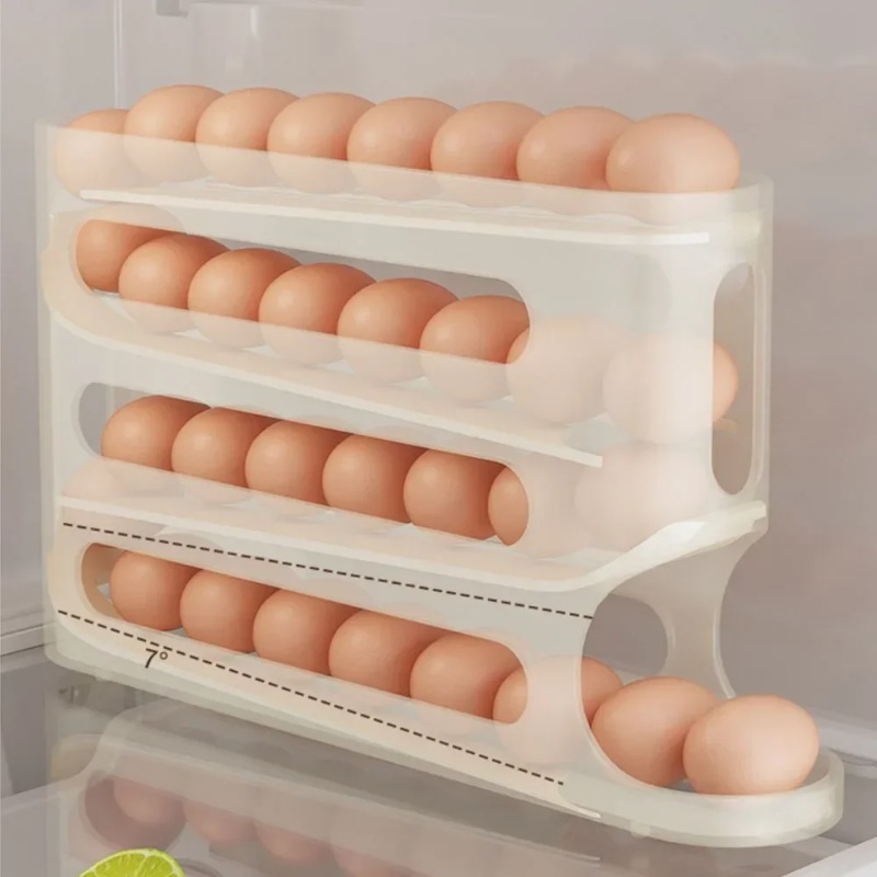 حامل بيض أوتوماتيكي بـ 4 طبقات - مراجعة Egg Storage Holder وسعره