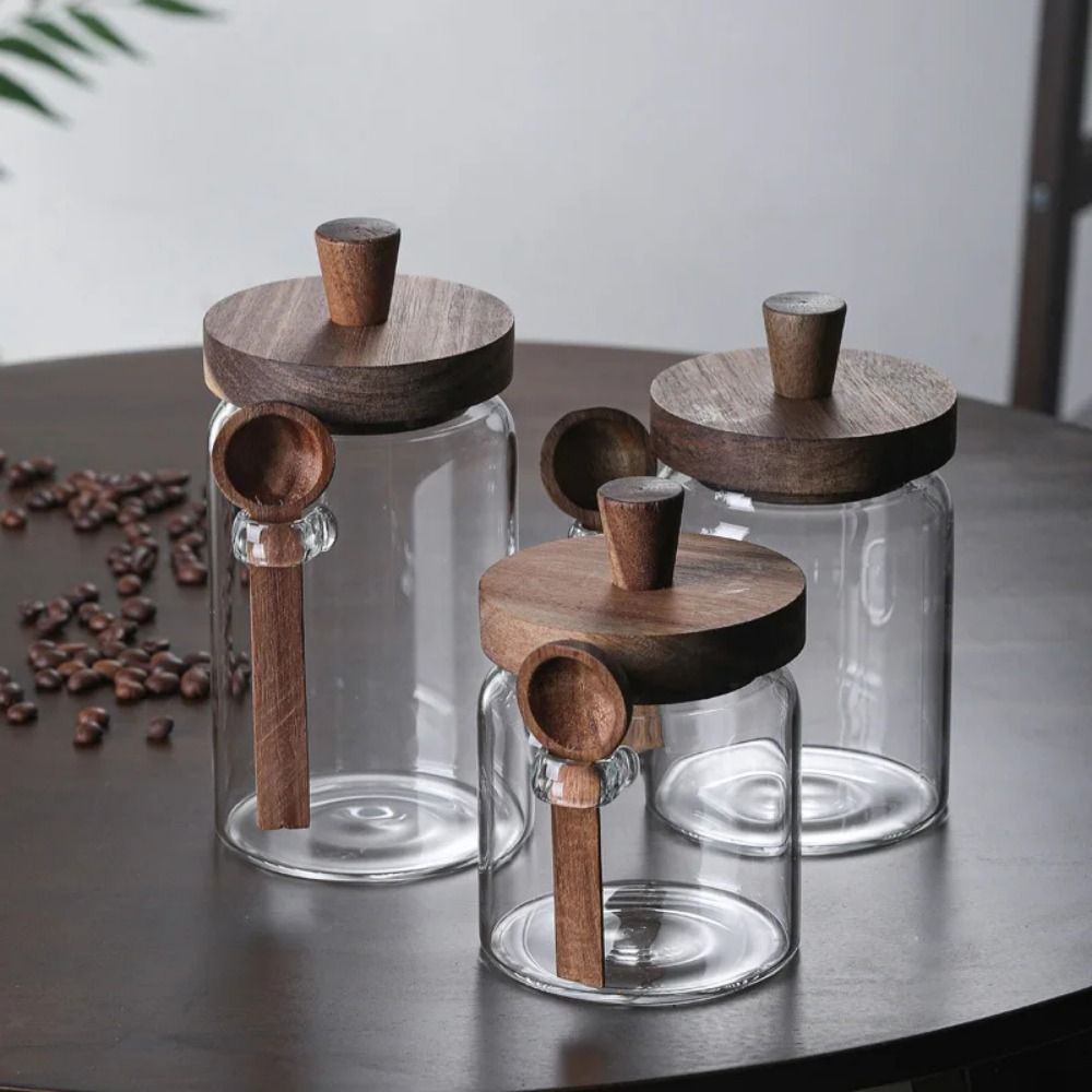 جرة تخزين حبوب القهوة المقاومة - مراجعة Food Storage Glass Container Set وسعره