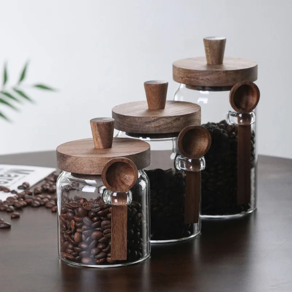 جرة تخزين حبوب القهوة المقاومة - مراجعة Food Storage Glass Container Set وسعره