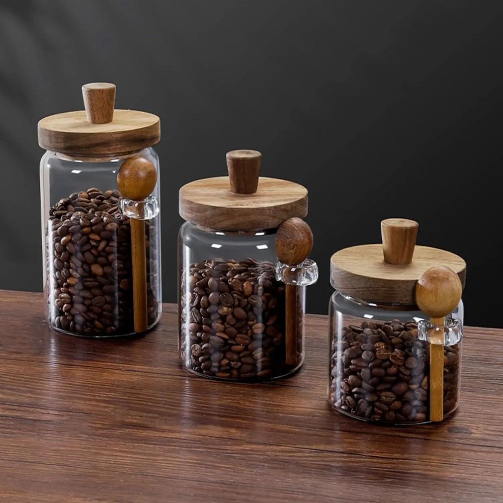 جرة تخزين حبوب القهوة المقاومة - مراجعة Food Storage Glass Container Set وسعره