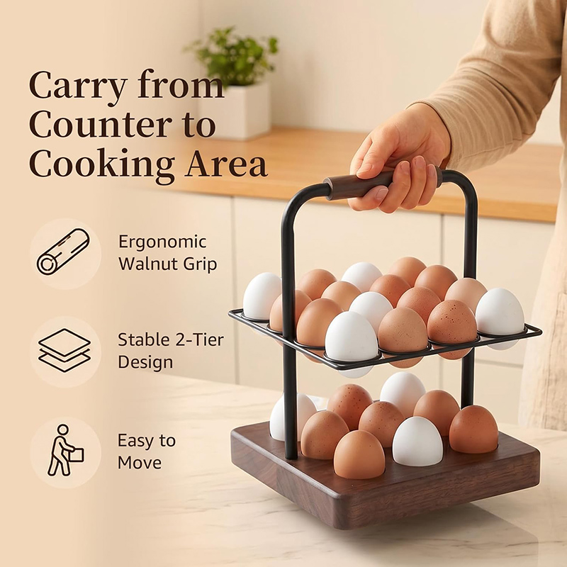 حامل بيض بتصميم ريفي للطاولة،  - مراجعة Egg Storage Holder وسعره