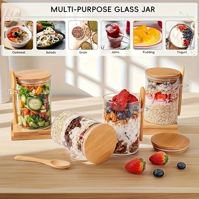 مجموعة أكواب زجاجية للشوفان 1/ - مراجعة Food Storage Glass Container Set وسعره
