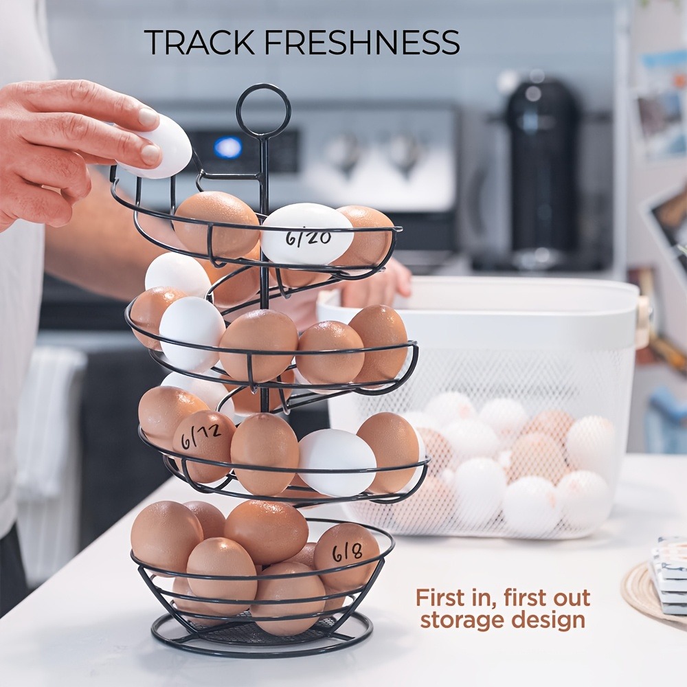 حامل بيض معدني حلزوني، رف تخزي - مراجعة Egg Storage Holder وسعره