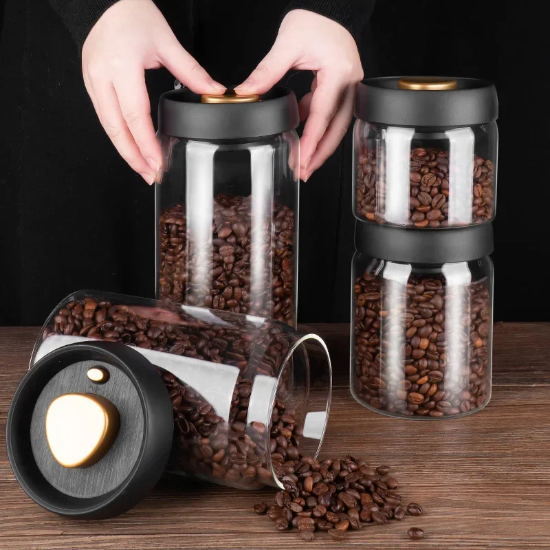 جرة حبوب البن المغلقة بالفراغ، - مراجعة Food Storage Glass Container Set وسعره