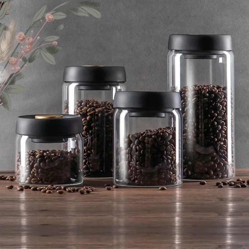 جرة حبوب البن المغلقة بالفراغ، - مراجعة Food Storage Glass Container Set وسعره
