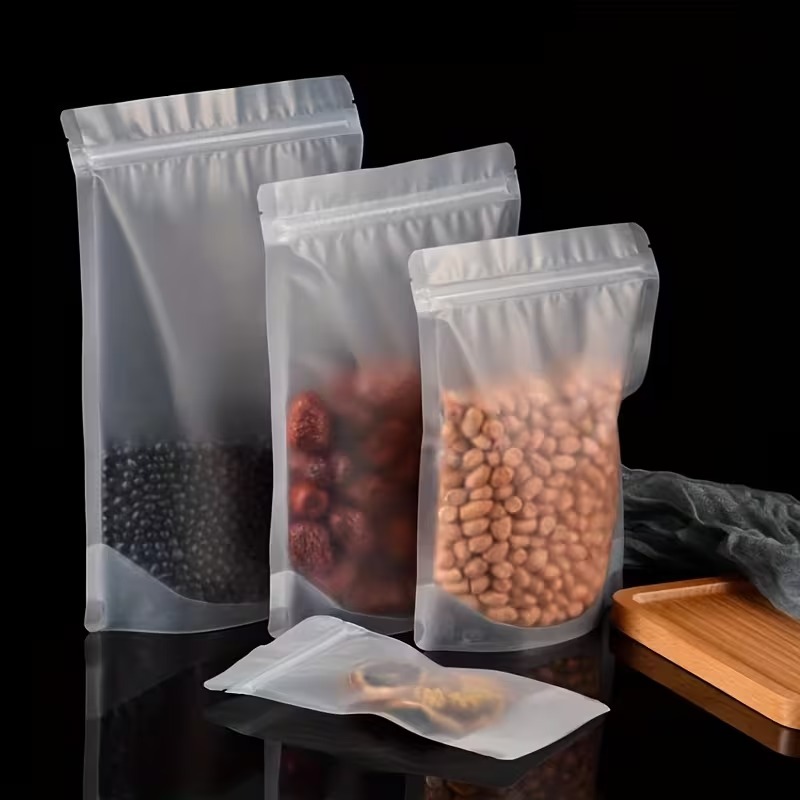 أكياس زيب لوك شفافة غير لامعة  - مراجعة Food Storage Bags Zip Lock Pouch وسعره