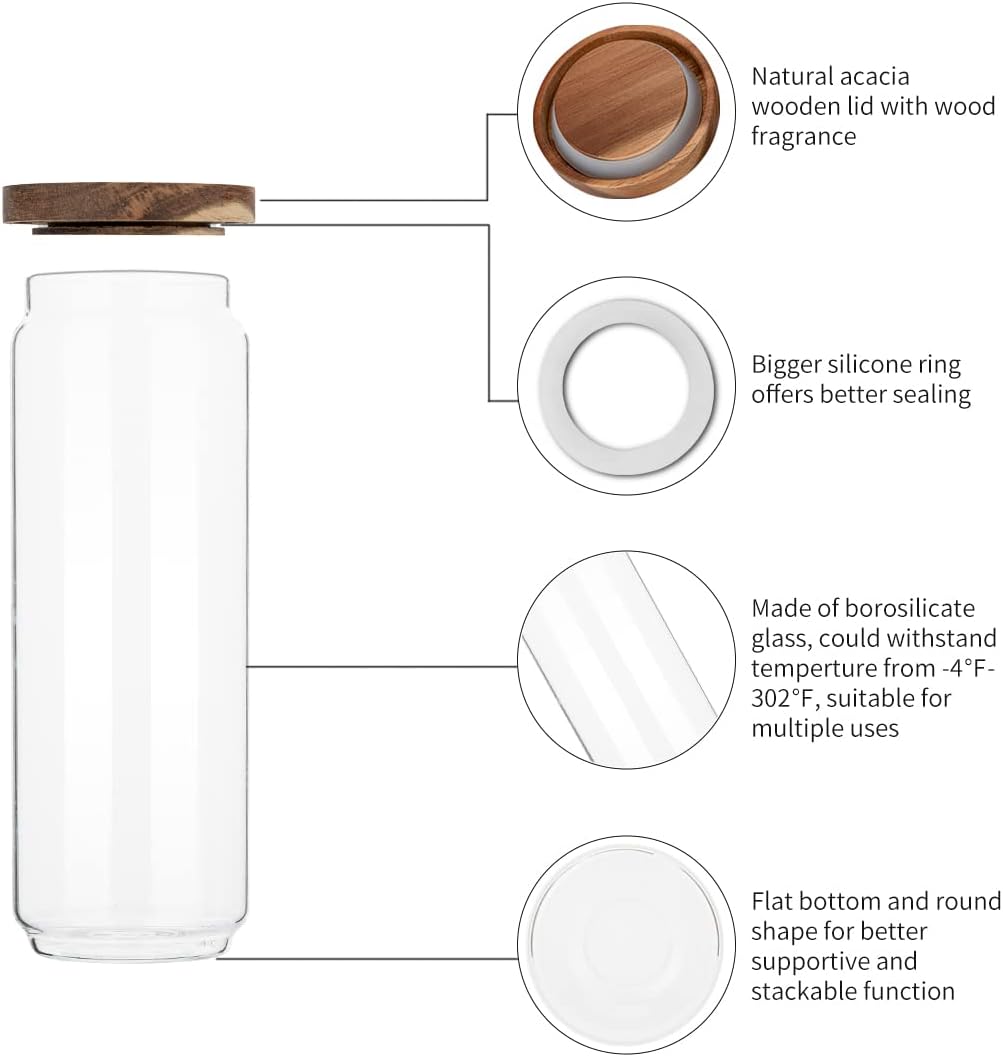 4 عبوات زجاجية سعة 34 أونصة مع - مراجعة Food Storage Glass Container Set وسعره