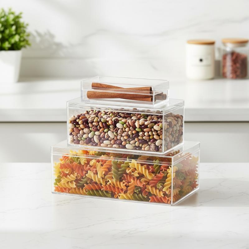 صندوق تخزين أكريليك مستطيل سمي - مراجعة Food Storage In Plants وسعره