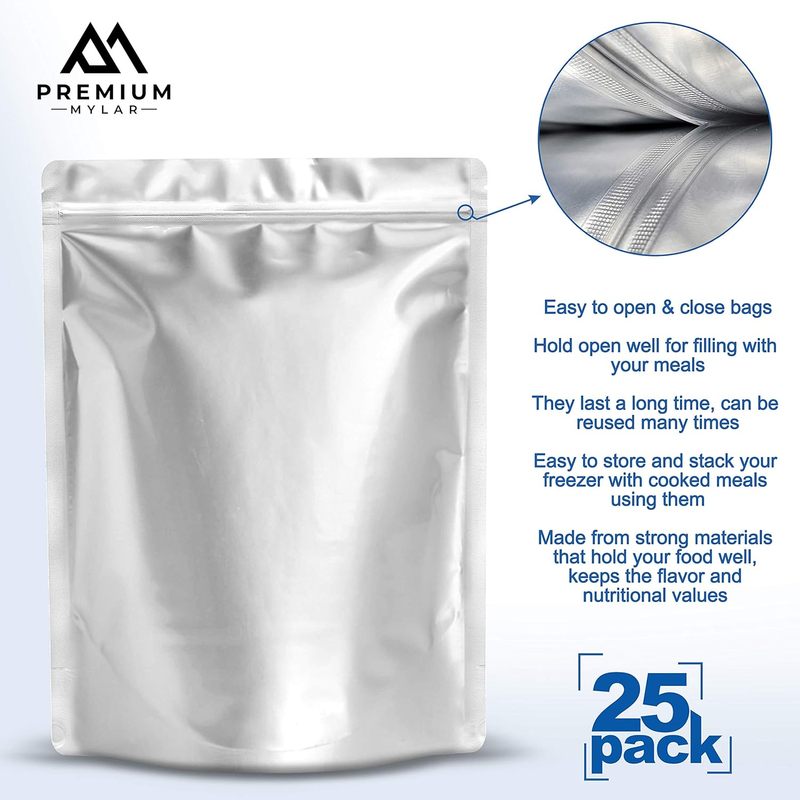 25 كيس مايلار - أكياس مايلار ق - مراجعة Food Storage Mylar Bags وسعره