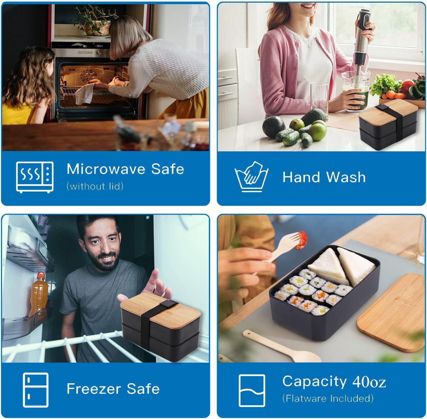 طقم علب غداء يابانية مزدوجة ال - مراجعة Food Storage Large Plastic Containers وسعره